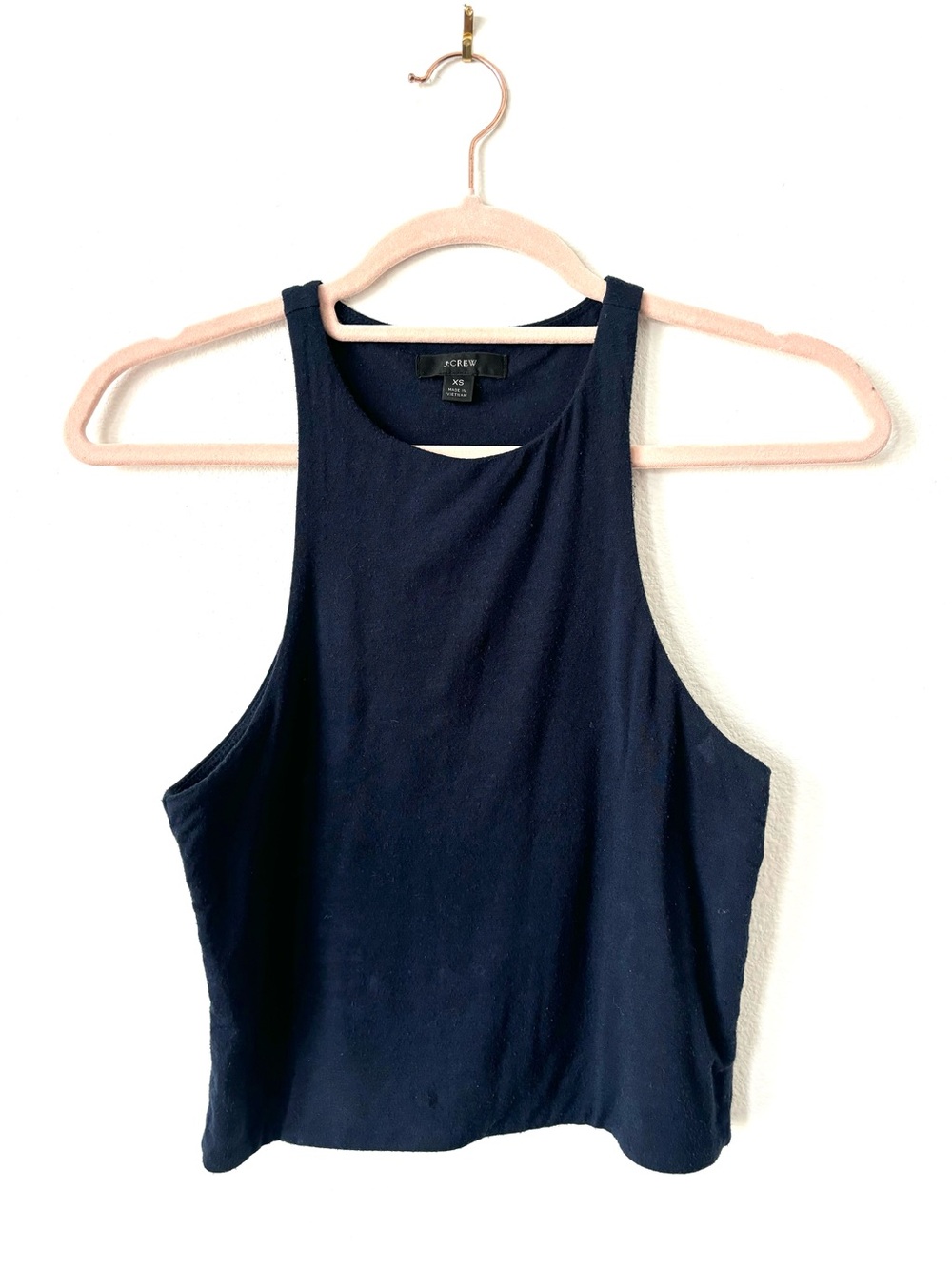 J. Crew Dark Navy High-Neck Tank Top
